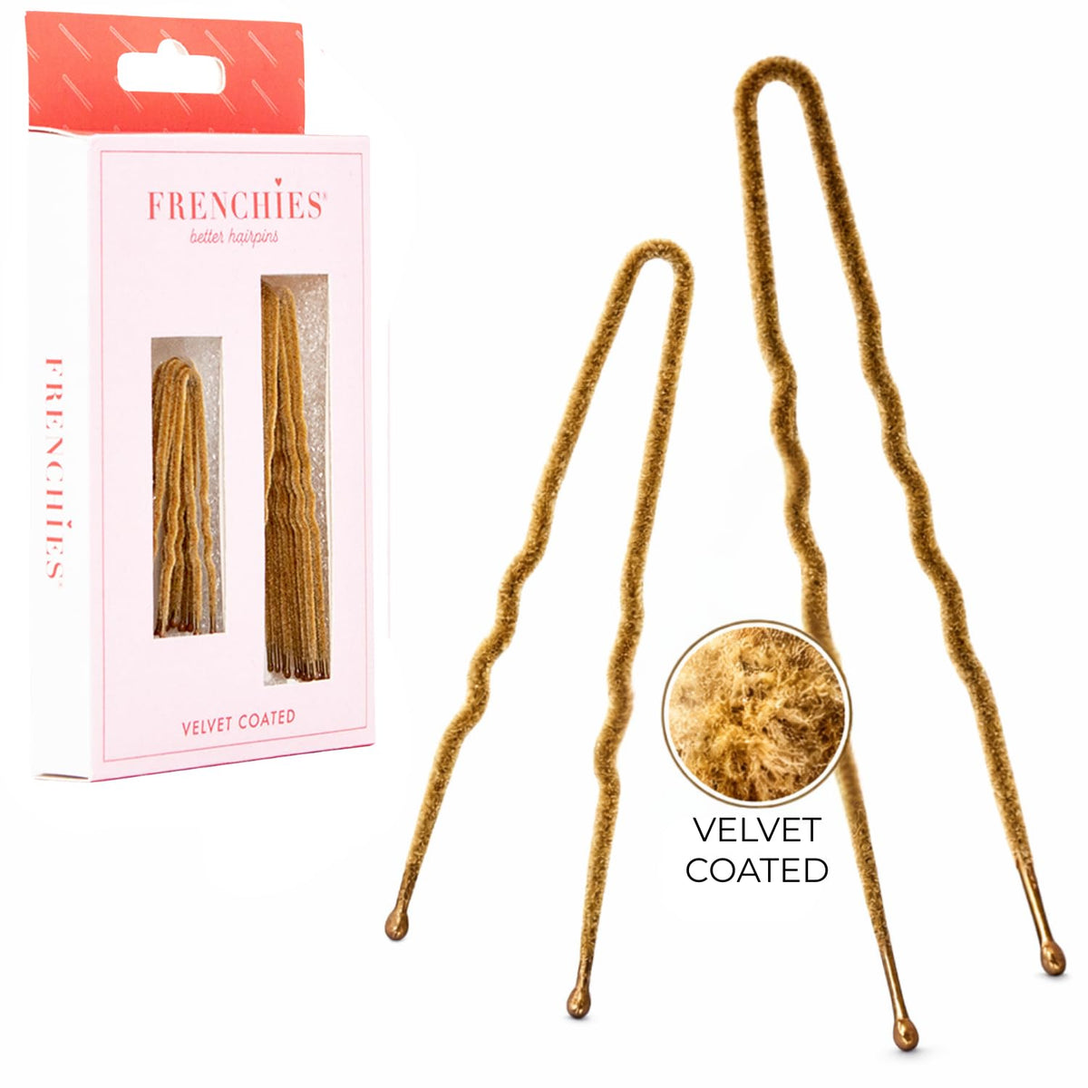 Frenchies front packaging showing blond pins and 20 count benefit