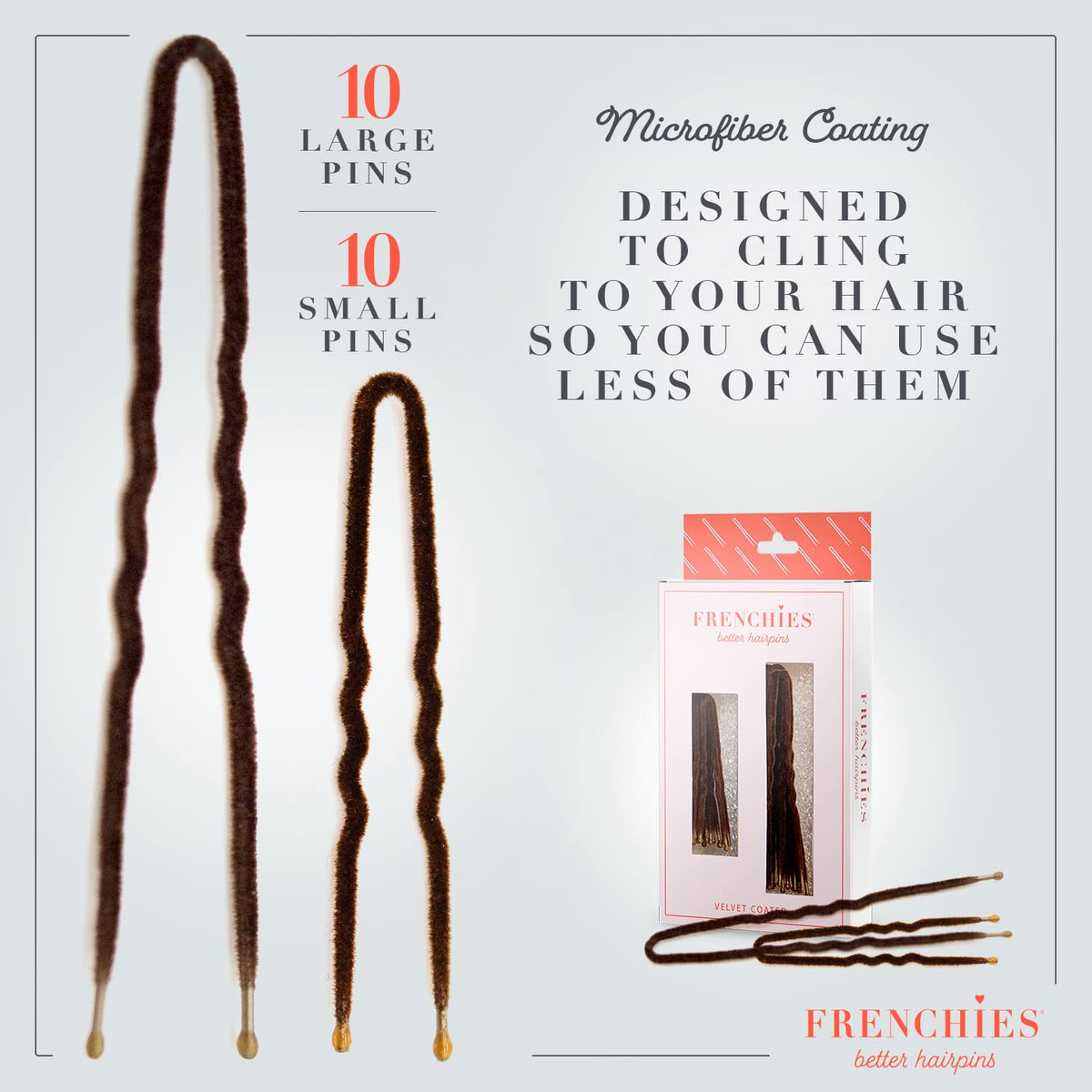 Frenchies pins securing a bun for comfortable all‑day hold