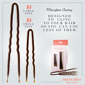 Frenchies pins securing a bun for comfortable all‑day hold
