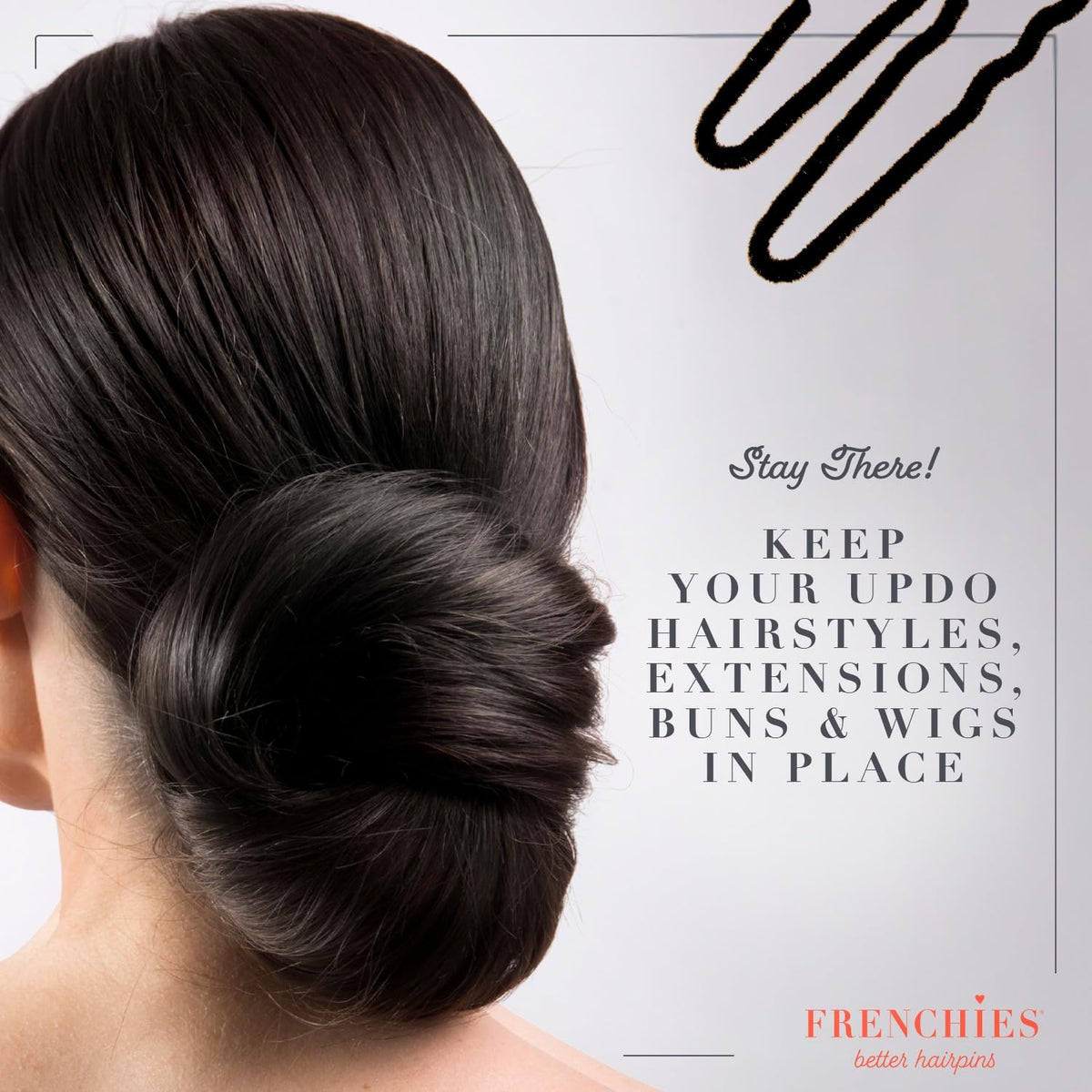 Frenchies pins placed in wig demonstrating stable attachment benefit
