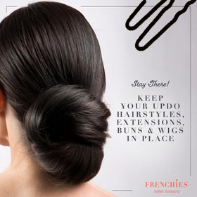 Frenchies pins placed in wig demonstrating stable attachment benefit