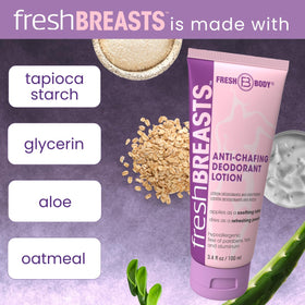 Fresh Body FB applying product under breasts to reduce sweat and friction