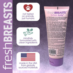 Fresh Body FB tube next to t-shirt to show compact size and portability