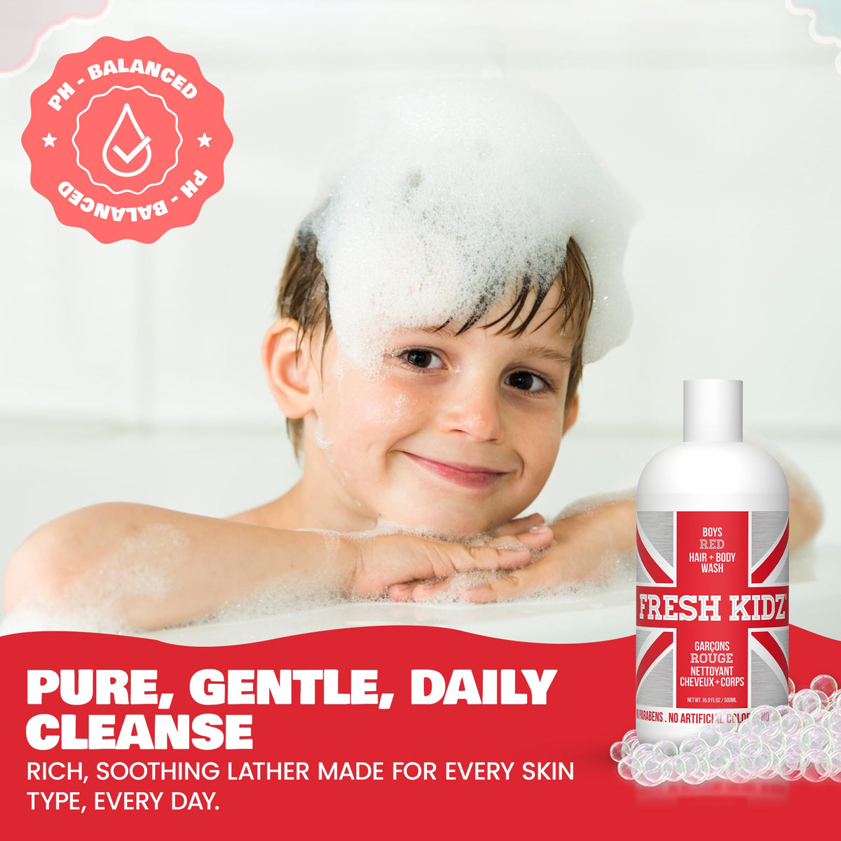 Fresh Kidz in-shower use with teen rinsing, showing convenience and fast rinse