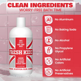 Fresh Kidz texture lather on hand showing rich foam and gentle cleansing