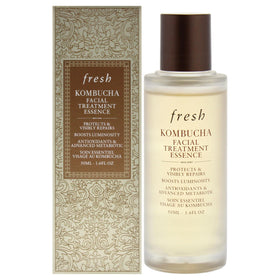 Fresh kombucha essence front packaging showing bottle and hydration benefits