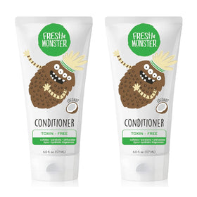 Fresh Monster front packaging coconut conditioner showing playful monster and benefit of gentle care