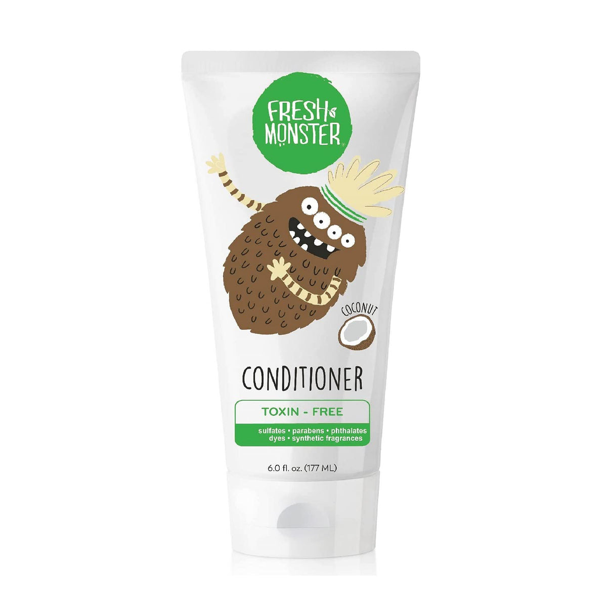 Fresh Monster front tube showing coconut scent and kid-friendly design for easy use