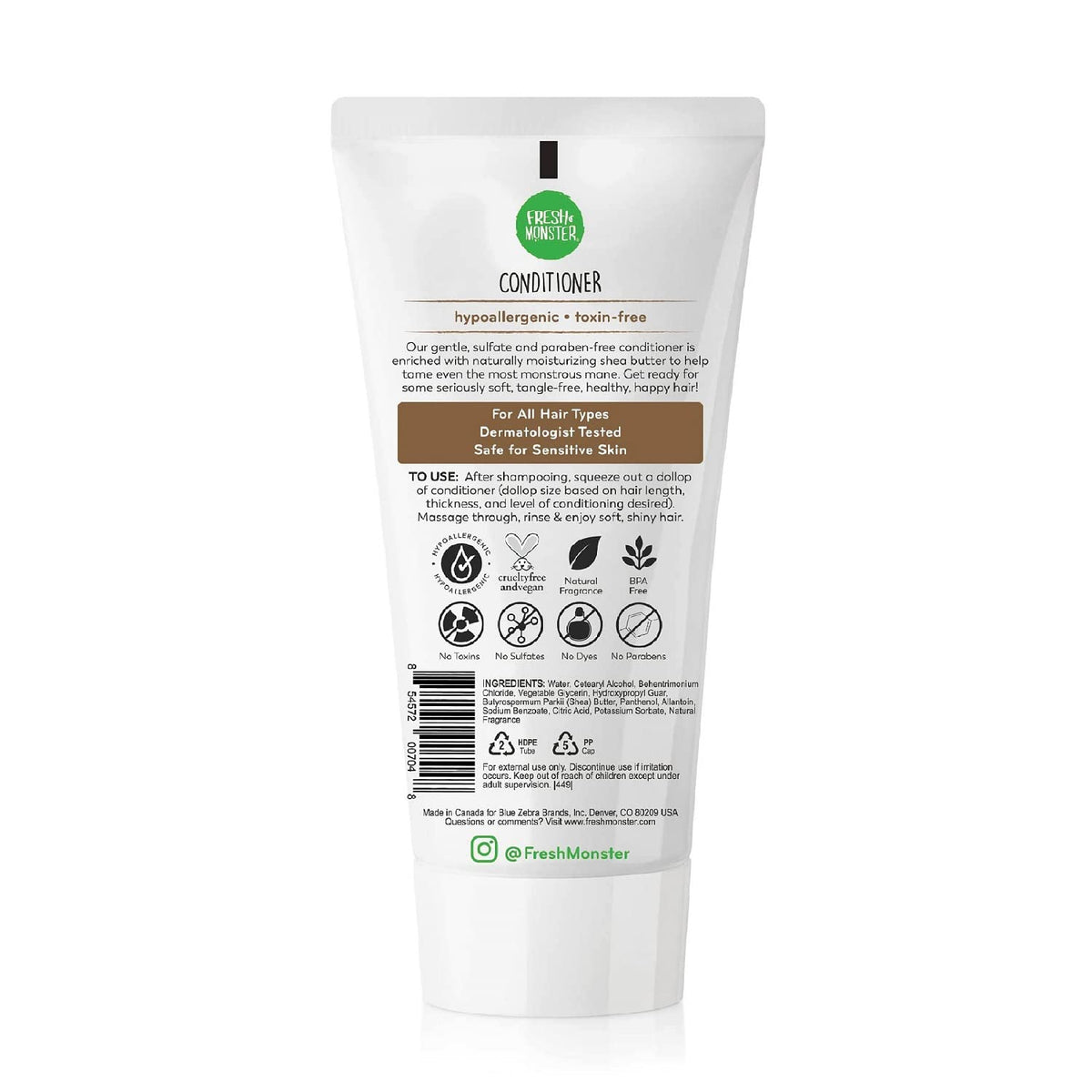 Fresh Monster opened cap revealing smooth conditioner texture for effortless detangling