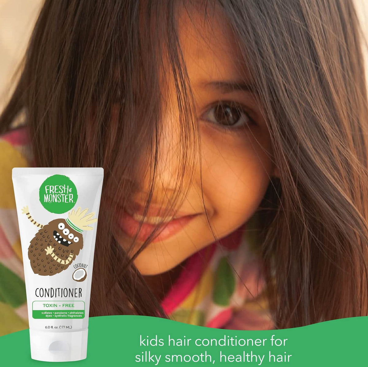 Fresh Monster creamy conditioner texture showing smooth consistency for easy detangling