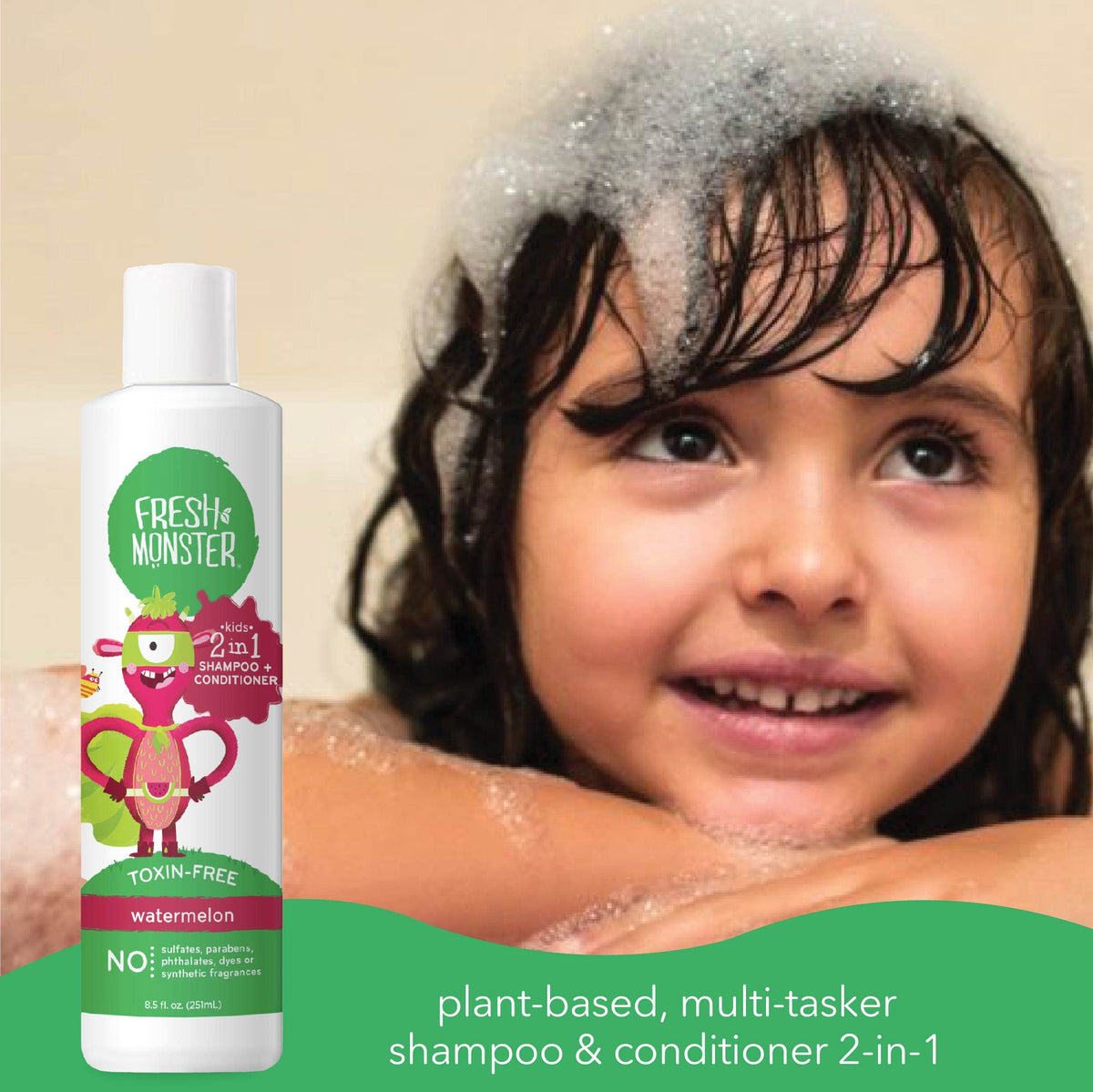 Fresh Monster foamy texture close-up showing gentle cleansing action