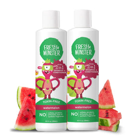 Fresh Monster front packaging showing watermelon 2-in-1 and benefits
