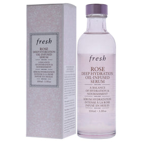 Fresh Rose serum in bathroom routine setup demonstrating daily use for dewy skin