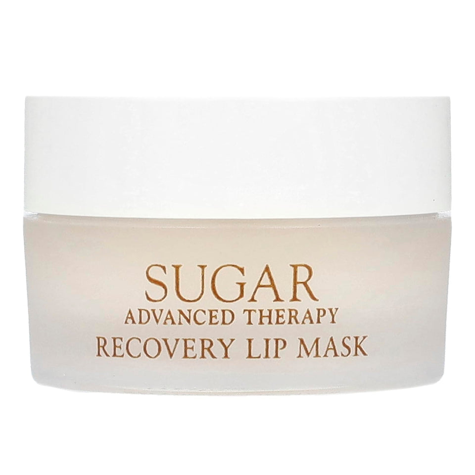 Fresh sugar lip mask front jar showing label and compact size benefit hydration