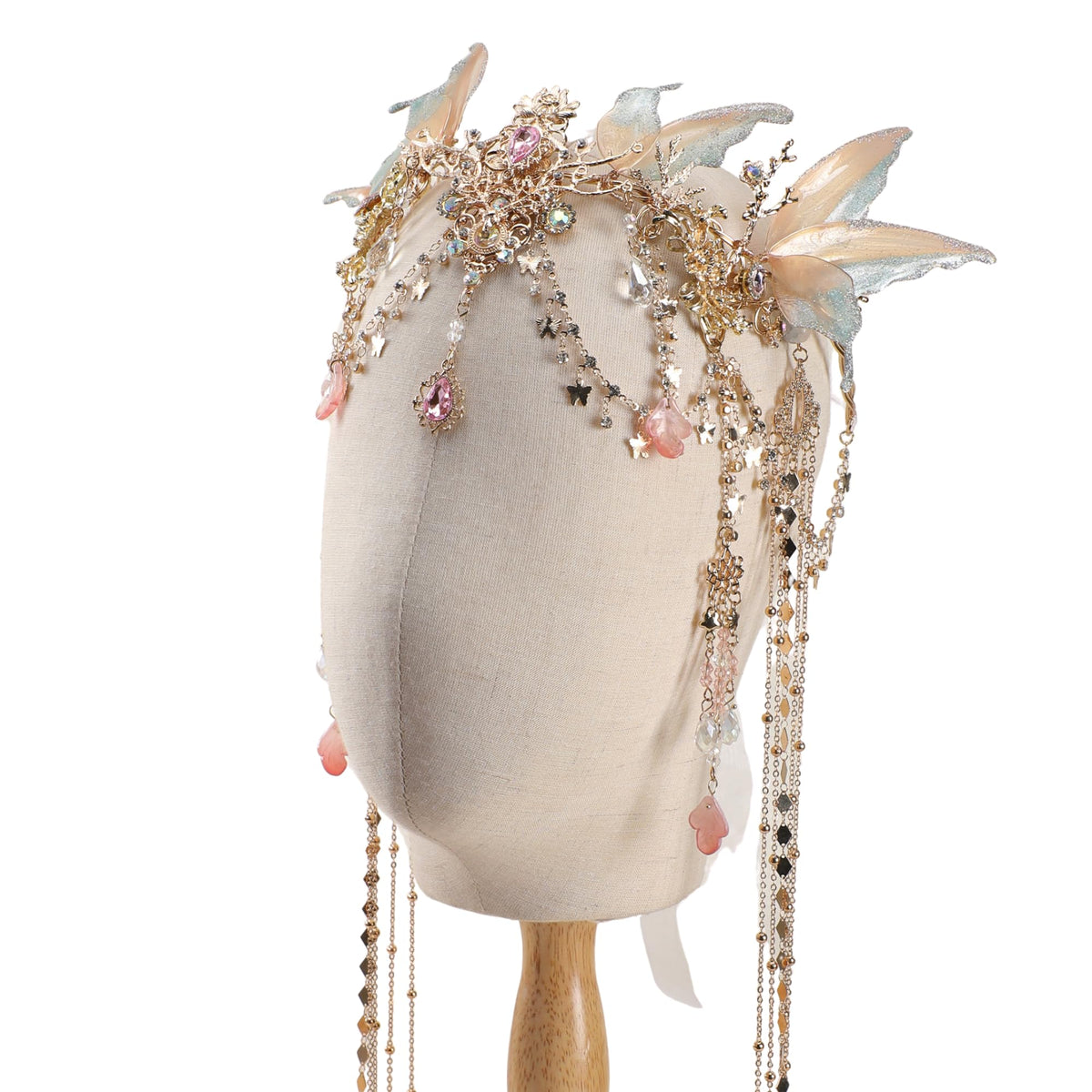 FRESHME crown front view showing butterfly wings and regal shape that enhances costume
