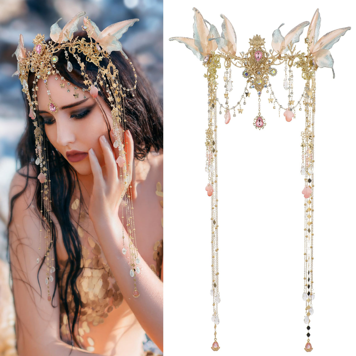 FRESHME close detail of butterfly wings and embellishments for intricate visual appeal