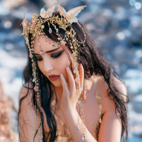 FRESHME side profile of elf headpiece demonstrating fit and elegant silhouette benefit