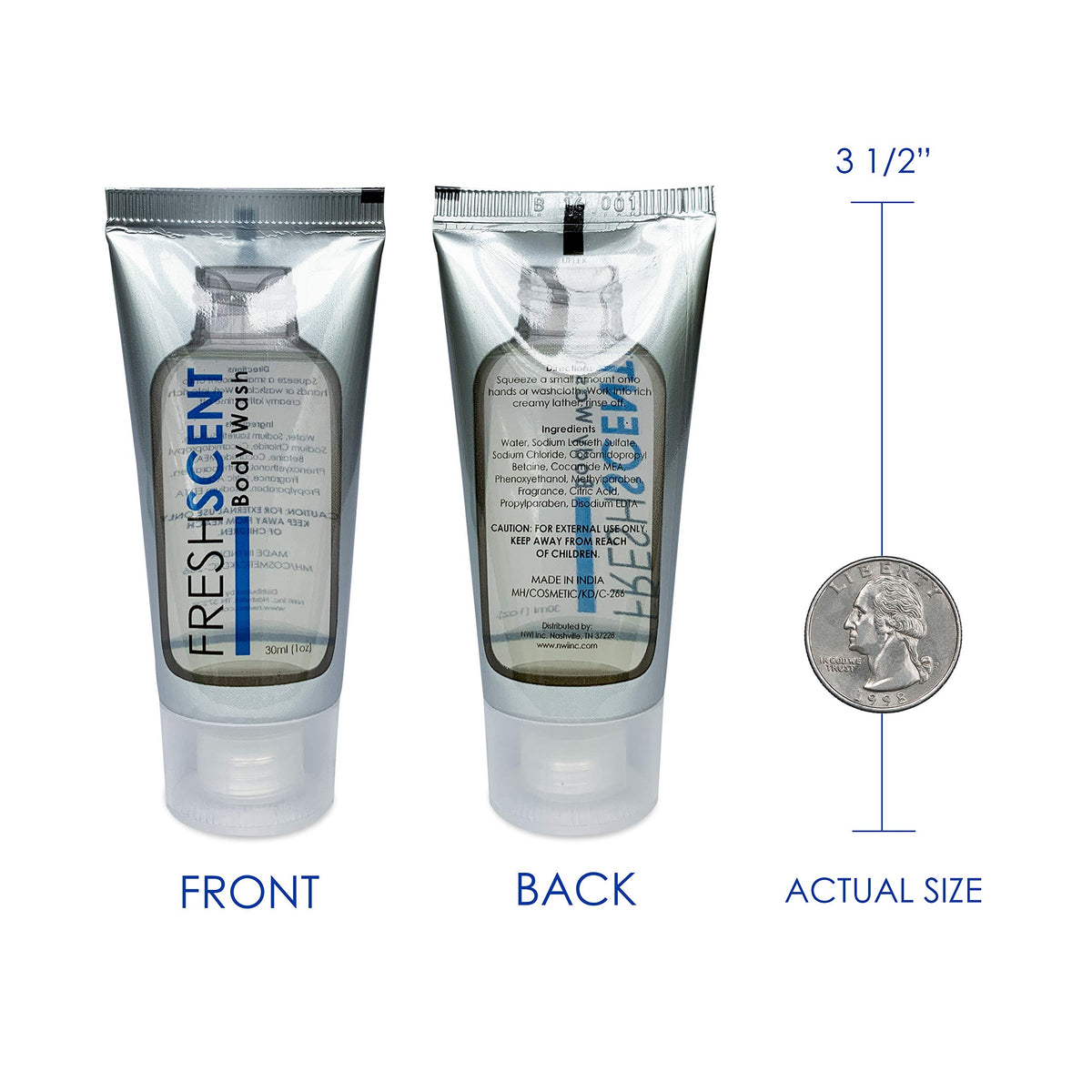 Freshscent lather on hand demonstrating rich foam and quick rinsing benefit