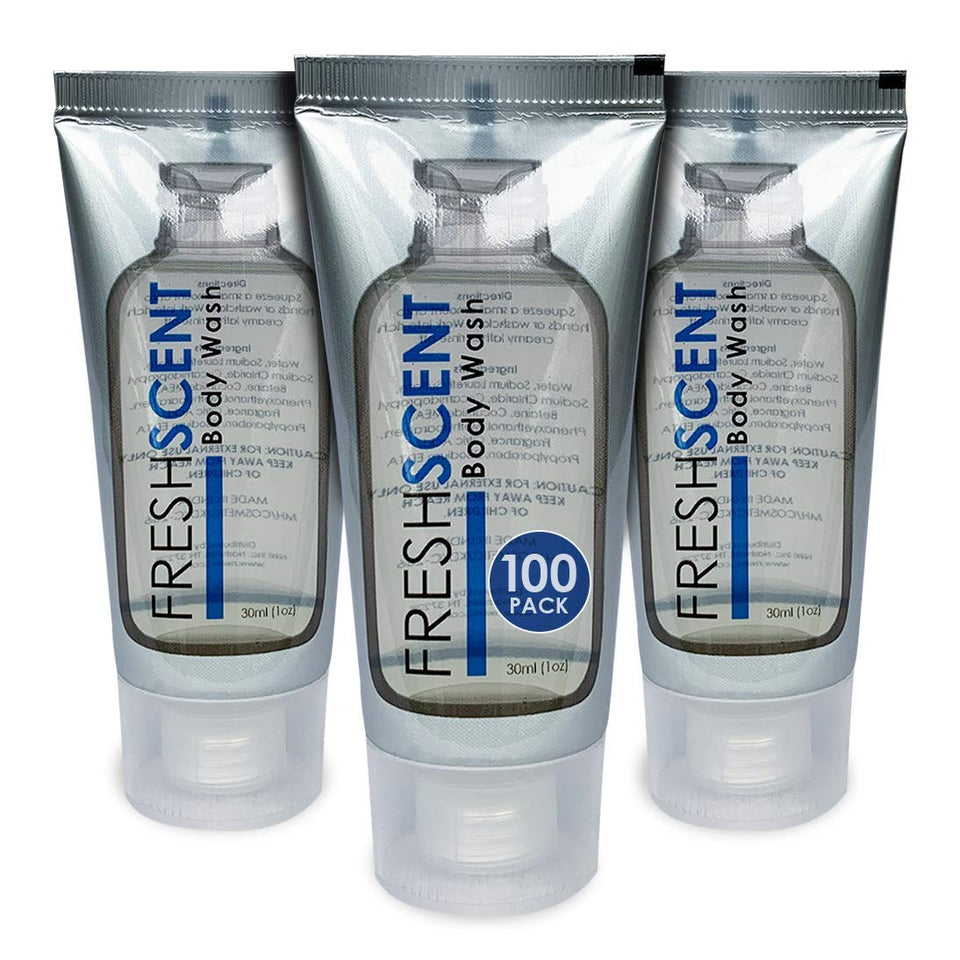 Freshscent front packaging showing 100 tubes and clear branding with professional presentation