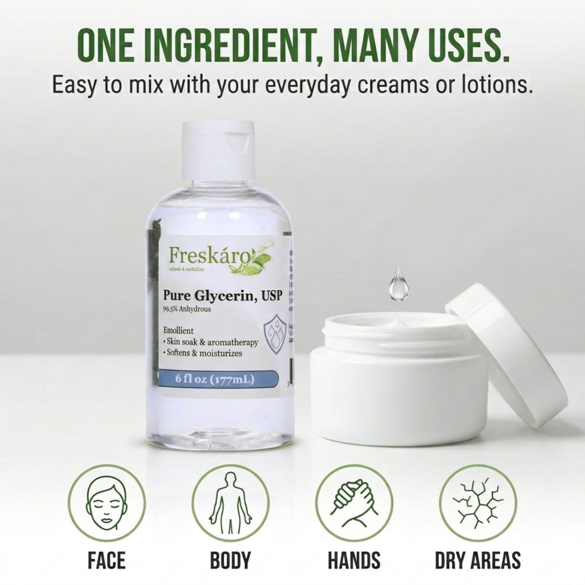 Freskáro blended with oils and water for a homemade serum preparation