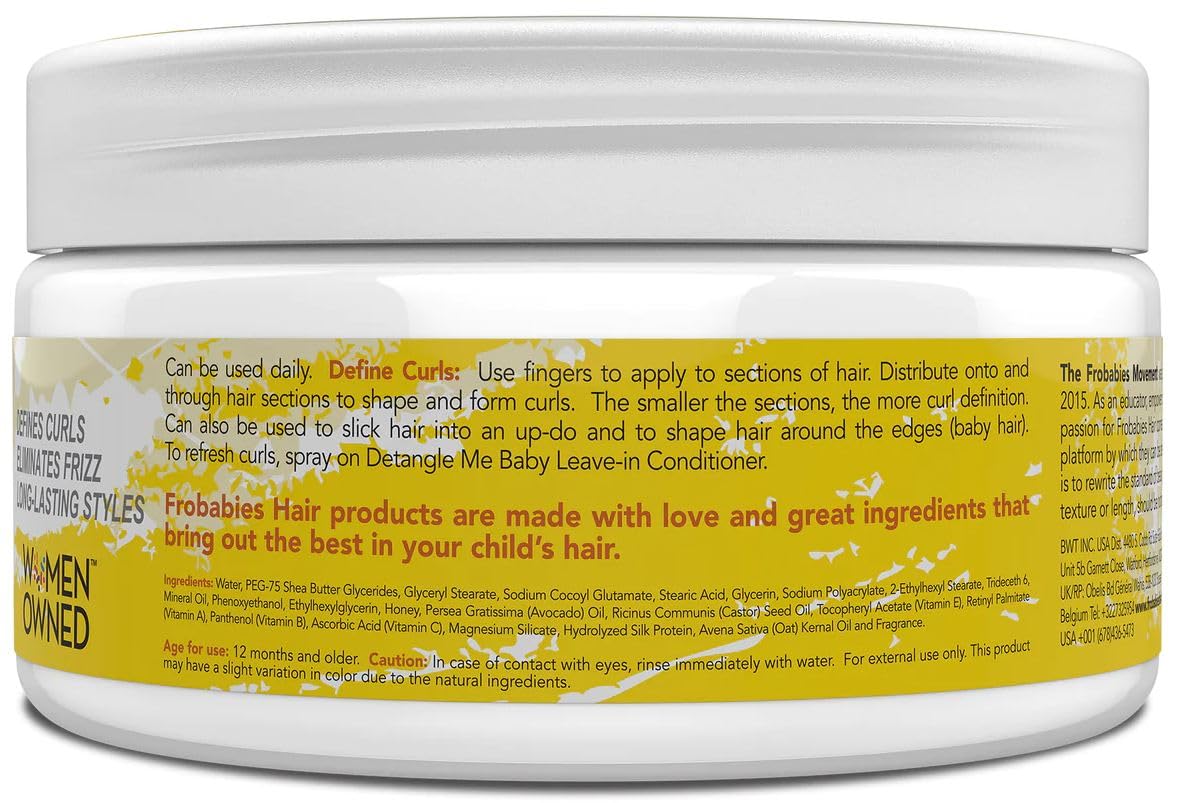 FroBabies Hair 8oz jar in hand for scale, highlighting travel and storage benefit