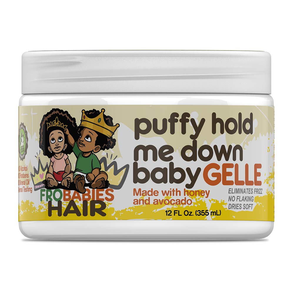 FroBabies Hair being applied to baby hair demonstrating gentle hold and neat styling