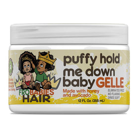 FroBabies Hair being applied to baby hair demonstrating gentle hold and neat styling