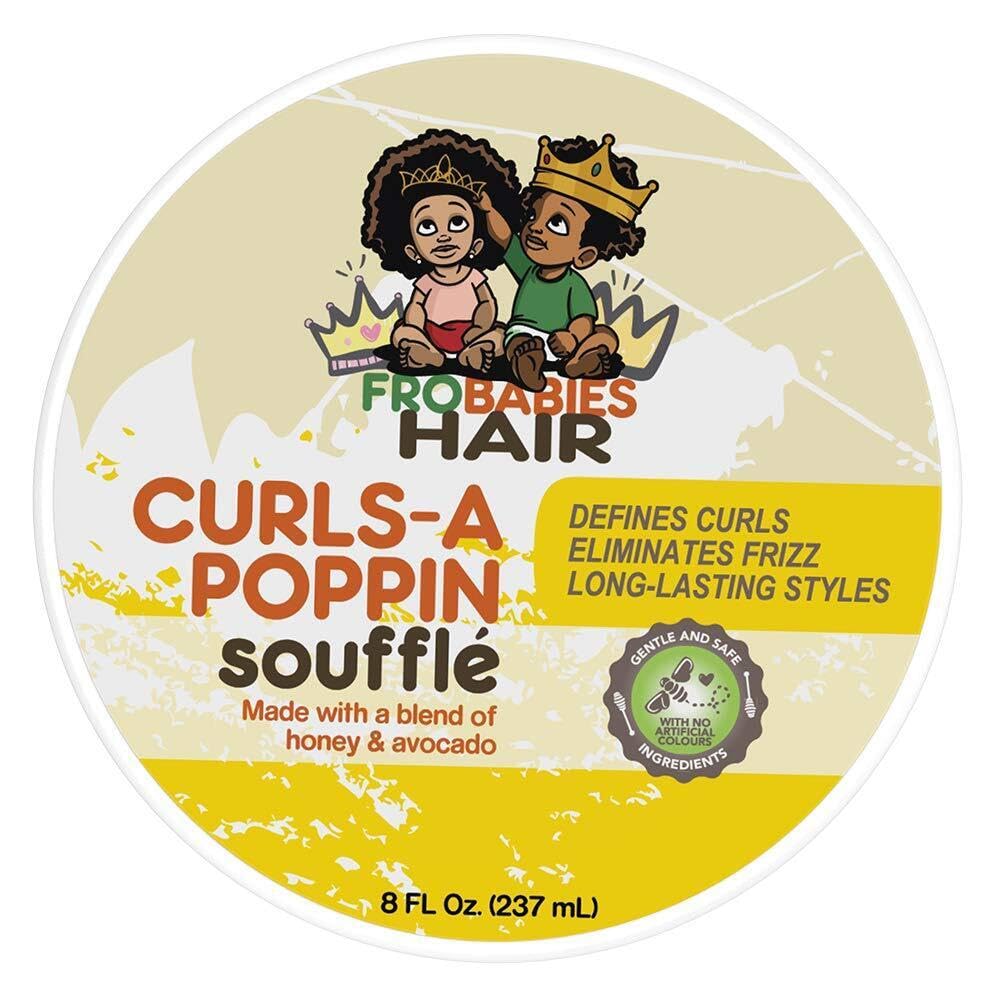 FroBabies Hair close-up of soufflé texture, illustrating easy spreadability benefit