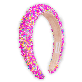 FROG SAC front view showing sprinkle headband vibrant color and soft padding benefit