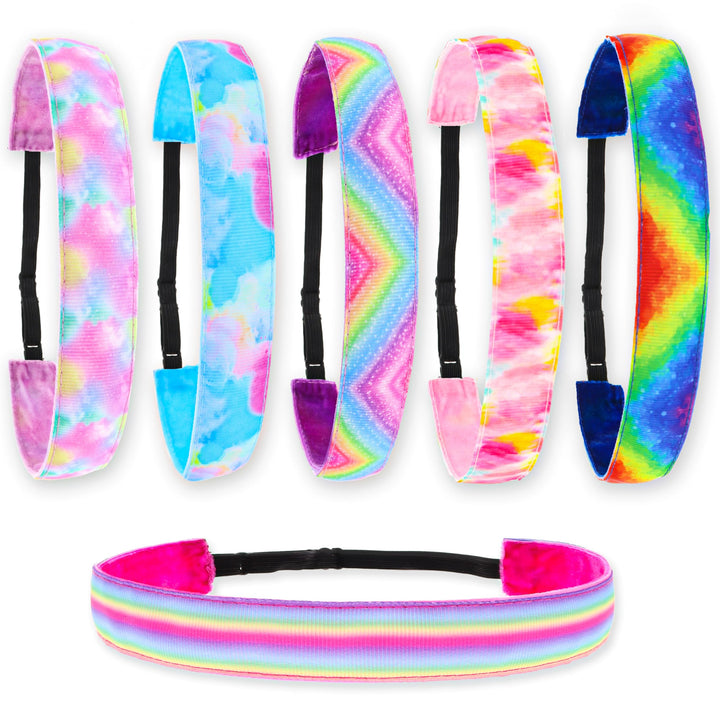 FROG SAC front packaging showing six tie dye headbands and bright colors for easy selection