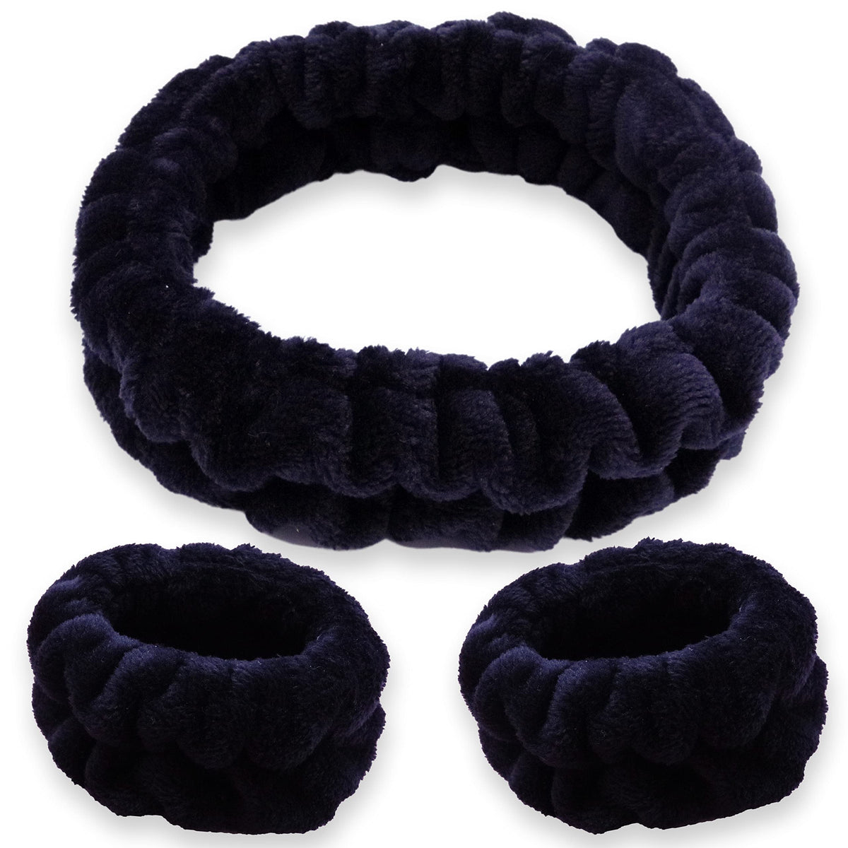 FROG SAC headband front view showing soft black fleece and secure hold