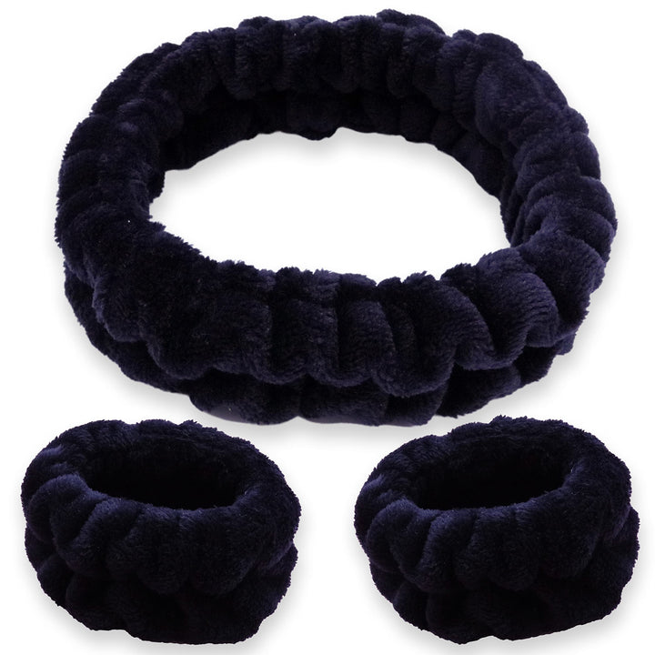 FROG SAC headband front view showing soft black fleece and secure hold