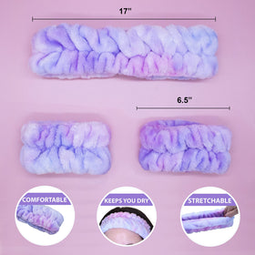 FROG SAC headband worn during skincare demonstrating hair protection benefit