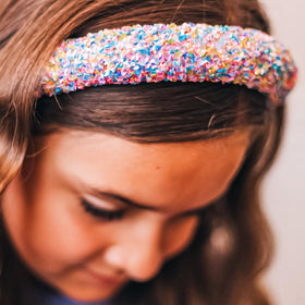 FROG SAC headband beside ruler showing 13-inch flexible length for kids to teens