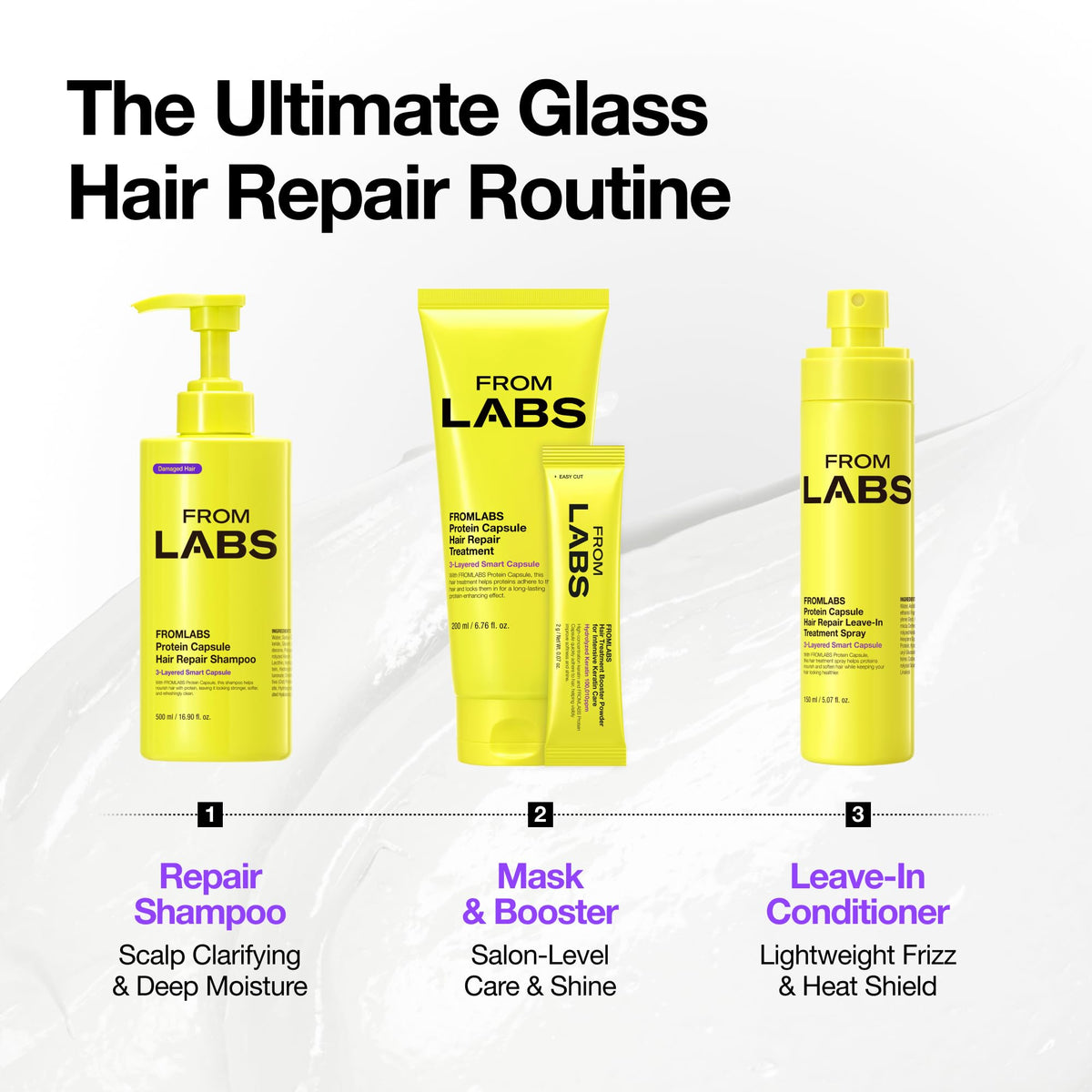 FROMLABS before and after on curly hair showing improved definition