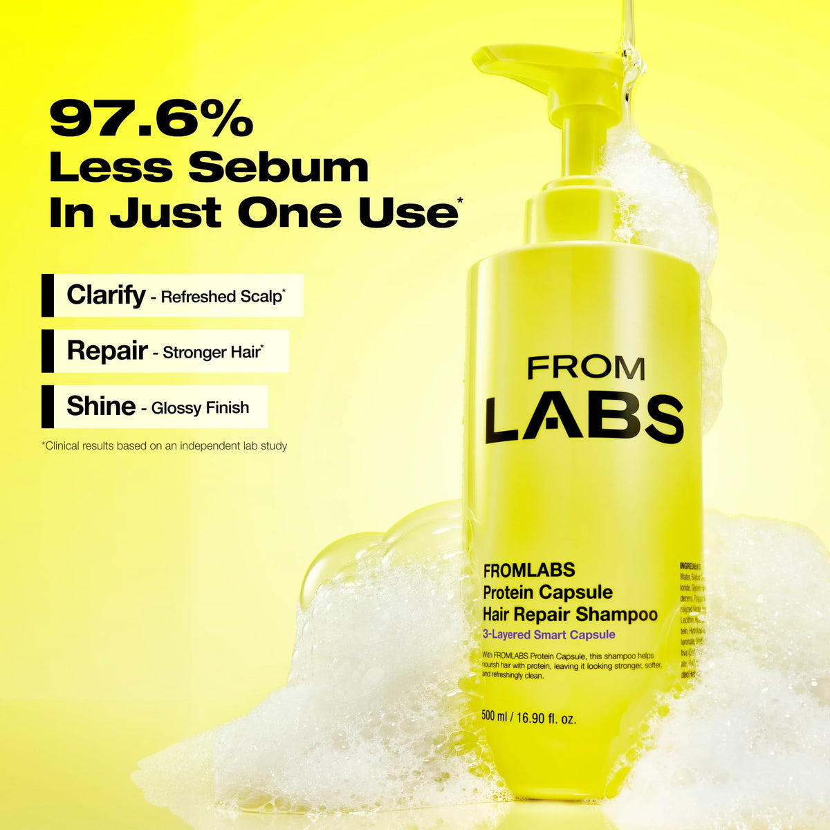 FROMLABS keratin bond repair powder close-up to strengthen split ends