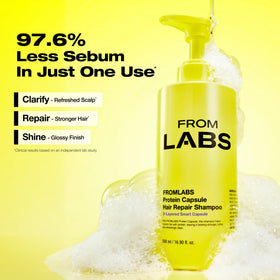 FROMLABS keratin bond repair powder close-up to strengthen split ends
