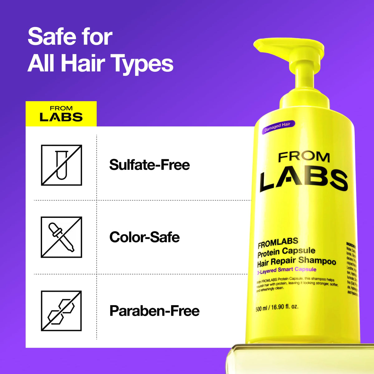 FROMLABS bottle beside ruler for 16.9 fl oz size comparison