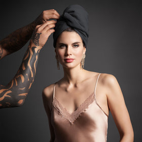Fromm towel in salon use reducing blow-dry time and protecting hair