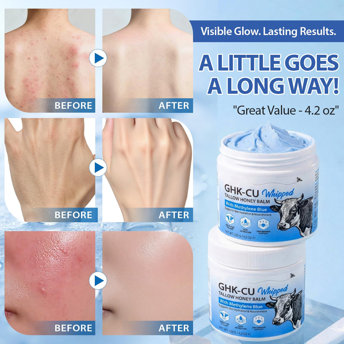 Frovetani application on hand demonstrating spreadability and quick moisturizing benefit