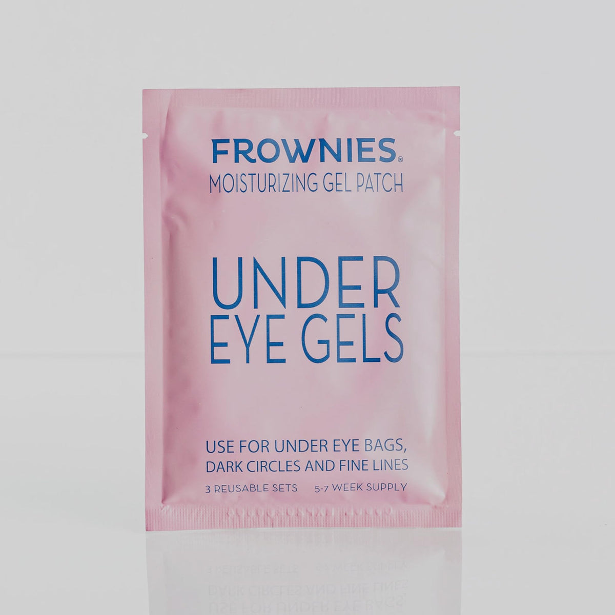 Frownies patches on bathroom vanity implying daily skincare routine benefit