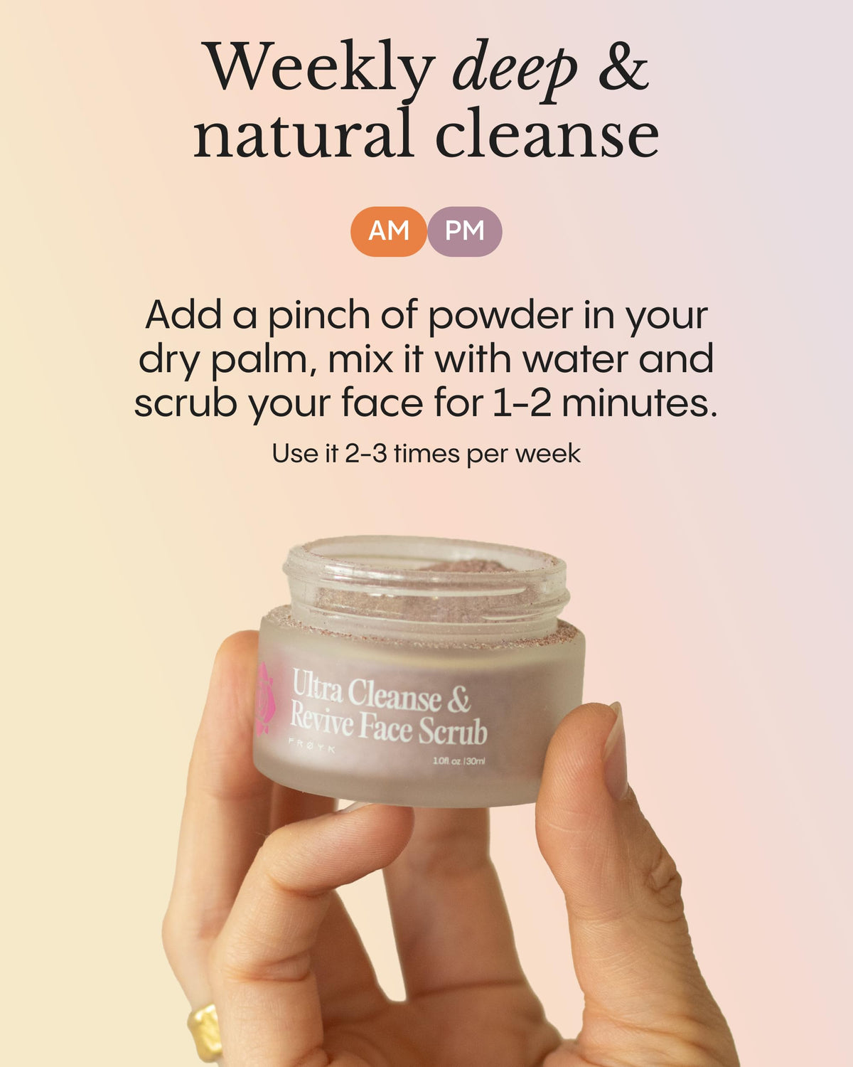FRØYA arctic rose petal flour detail highlighting natural gentle resurfacing
