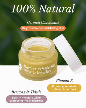 FRØYA applied to facial patch illustrating targeted soothing on sensitive skin