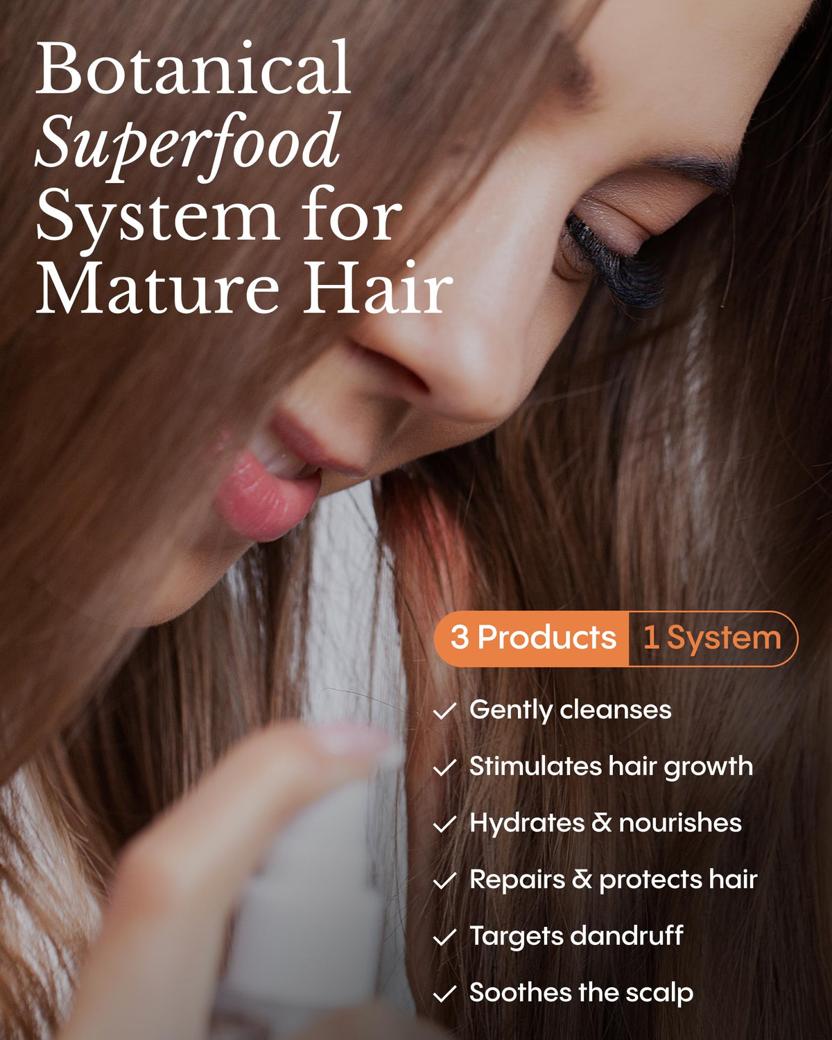 FRØYA shampoo pump close-up showing texture and gentle lather benefit