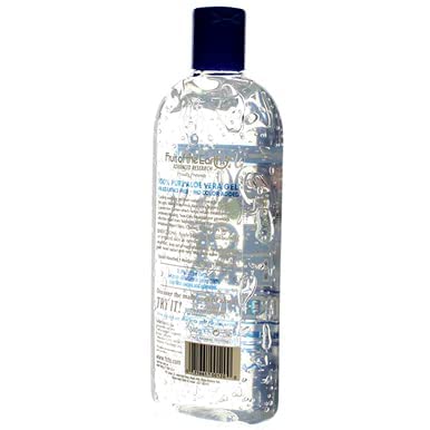 Fruit of the Earth bottle on bathroom counter implying daily skincare use