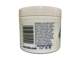 Fruit of the Earth cream in hand demonstrating smooth texture and quick absorption