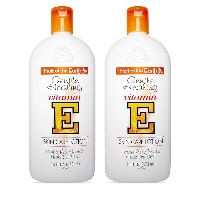 Fruit of the Earth front packaging showing two 16 oz bottles and benefits