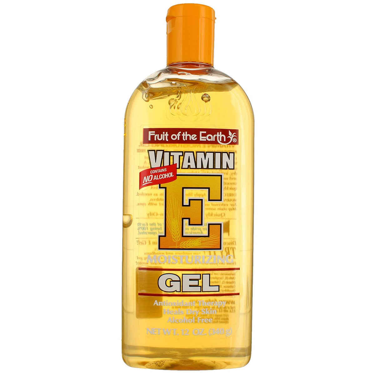 Fruit of the Earth gel being dispensed on hand, demonstrating non-greasy absorption