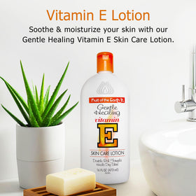 Fruit of the Earth pump top and ingredient label highlighting aloe and vitamins