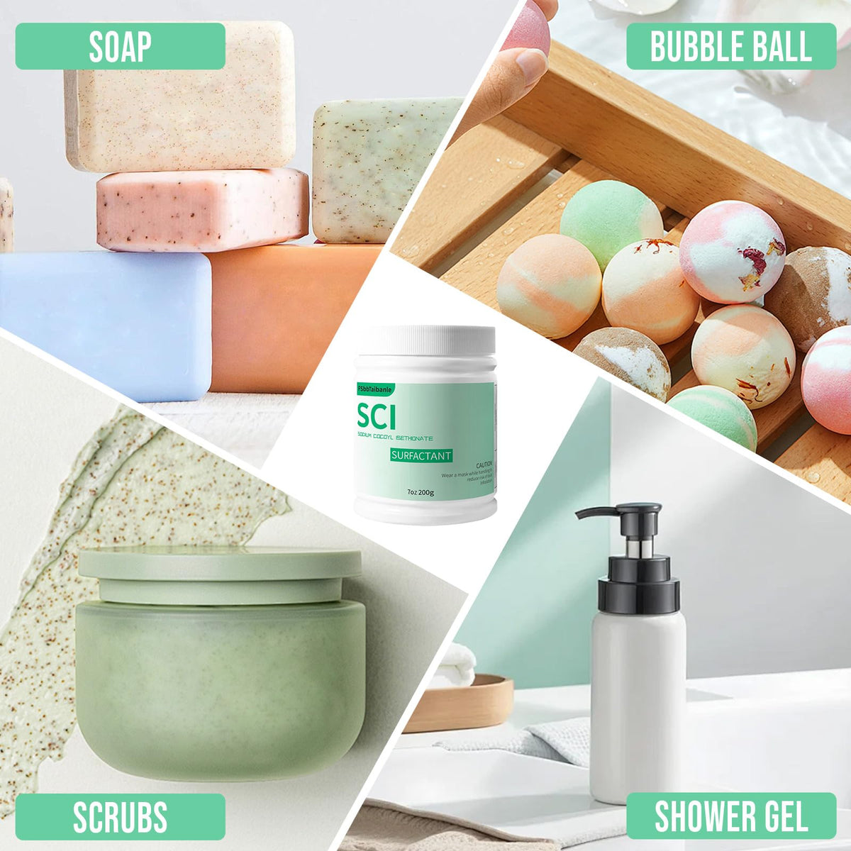FSbbTaibanle powder on hand demonstrating scoopability and gentle formulation benefit